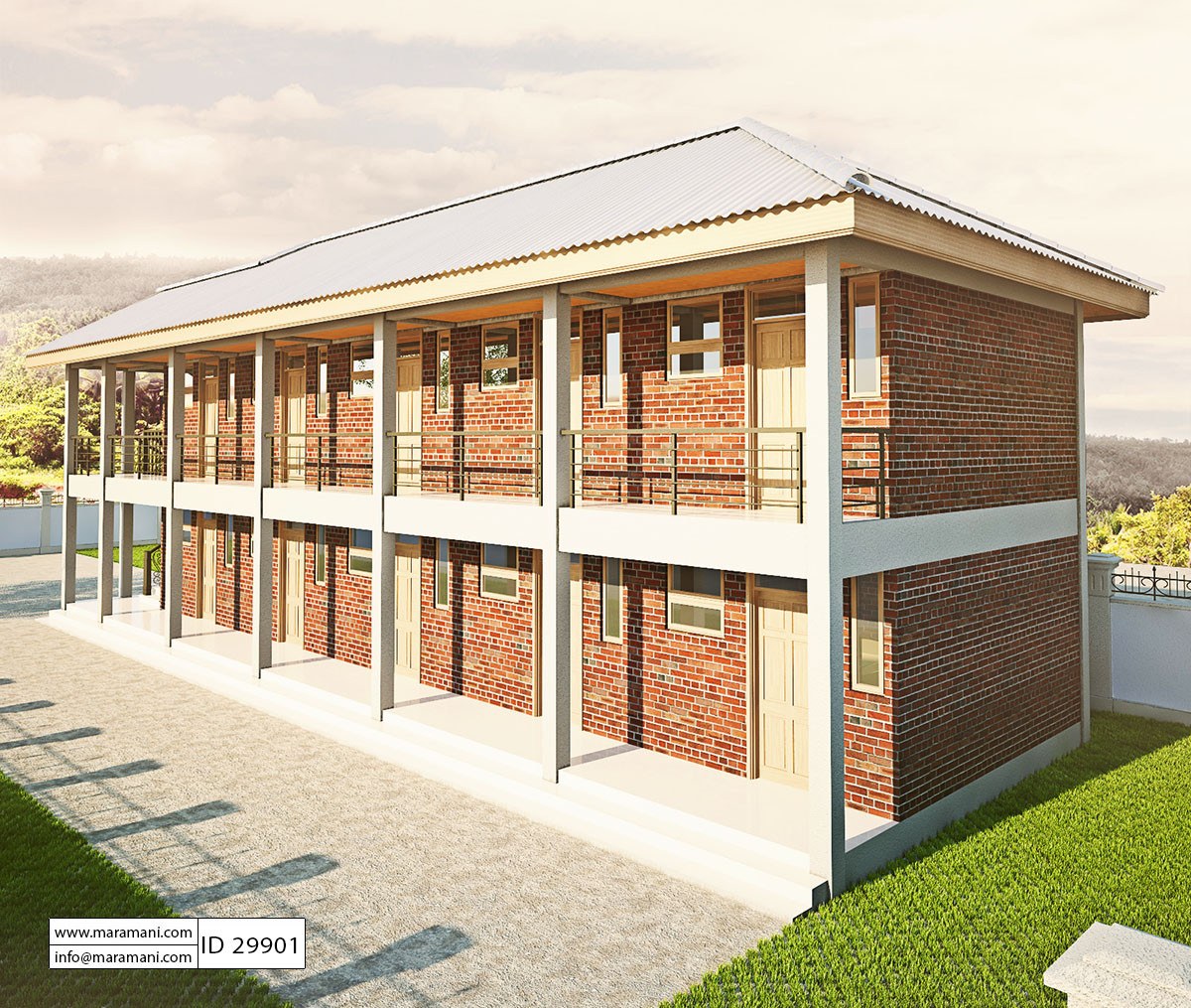 10 Bedroom Hostel Design - ID 29901