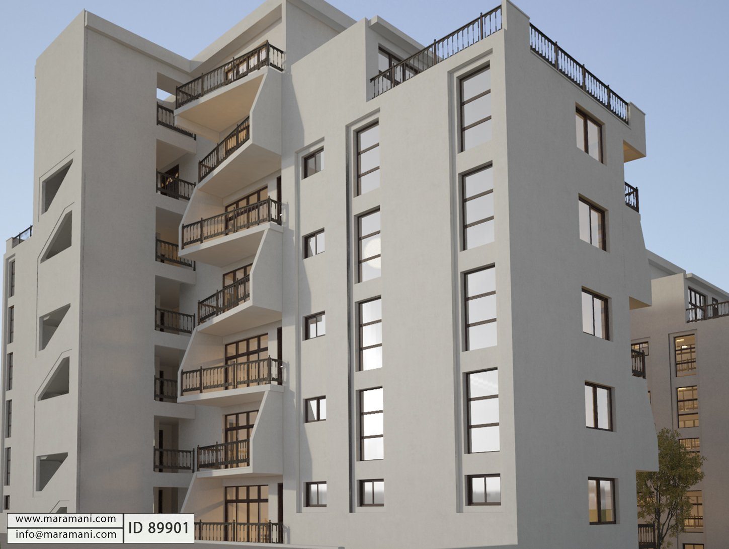 12 flat apartment block - ID 89901