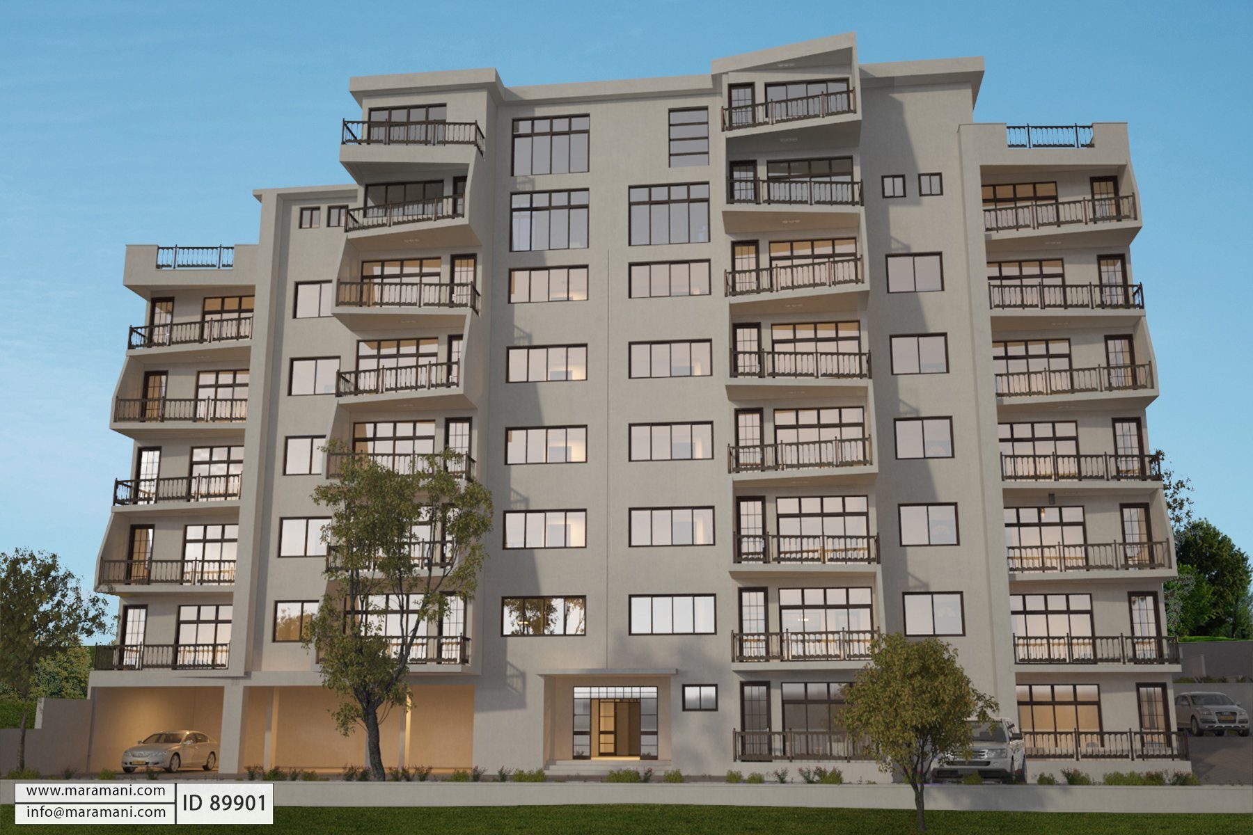 12 flat apartment block - ID 89901