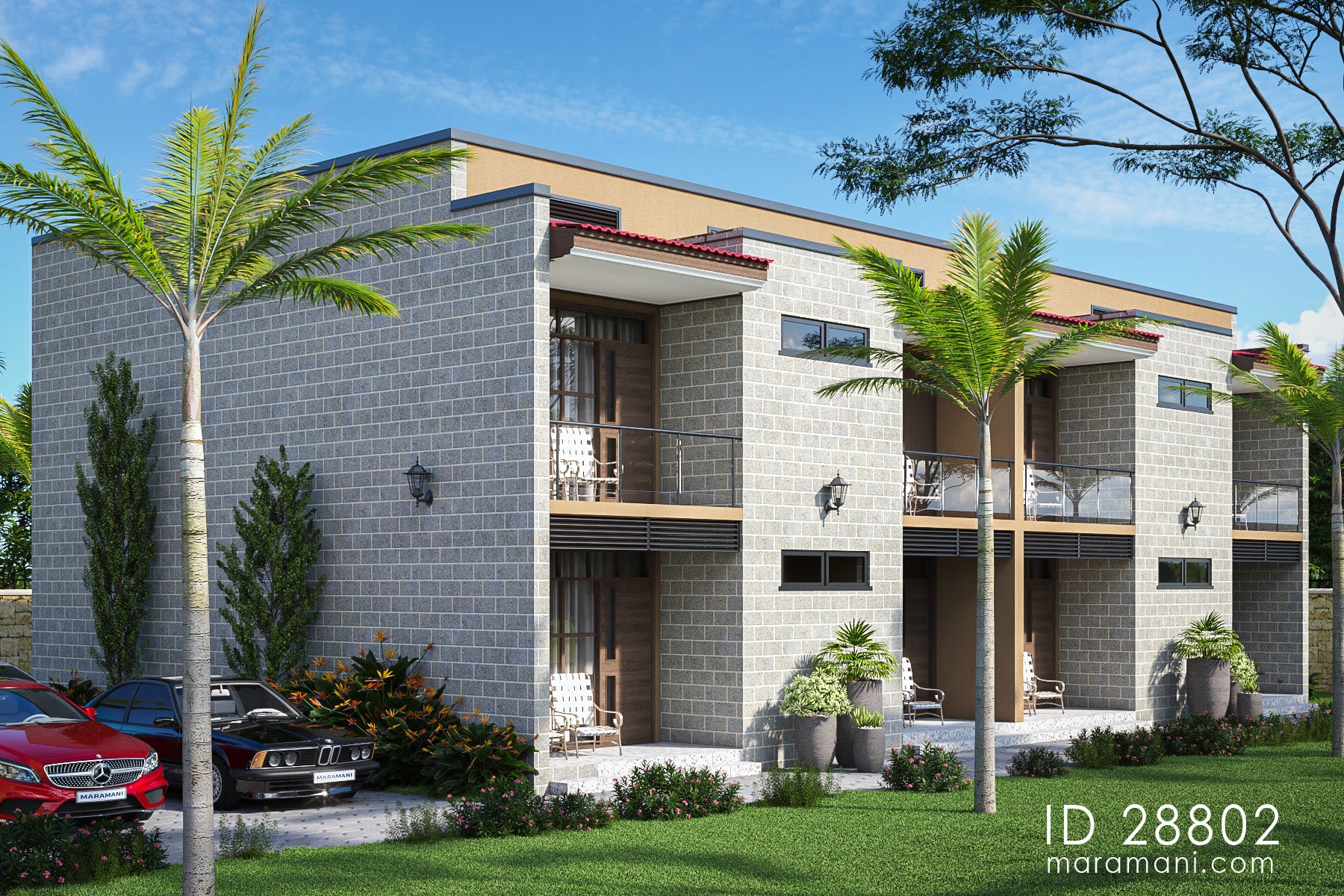 2 bedroom apartment building plan - ID 28802