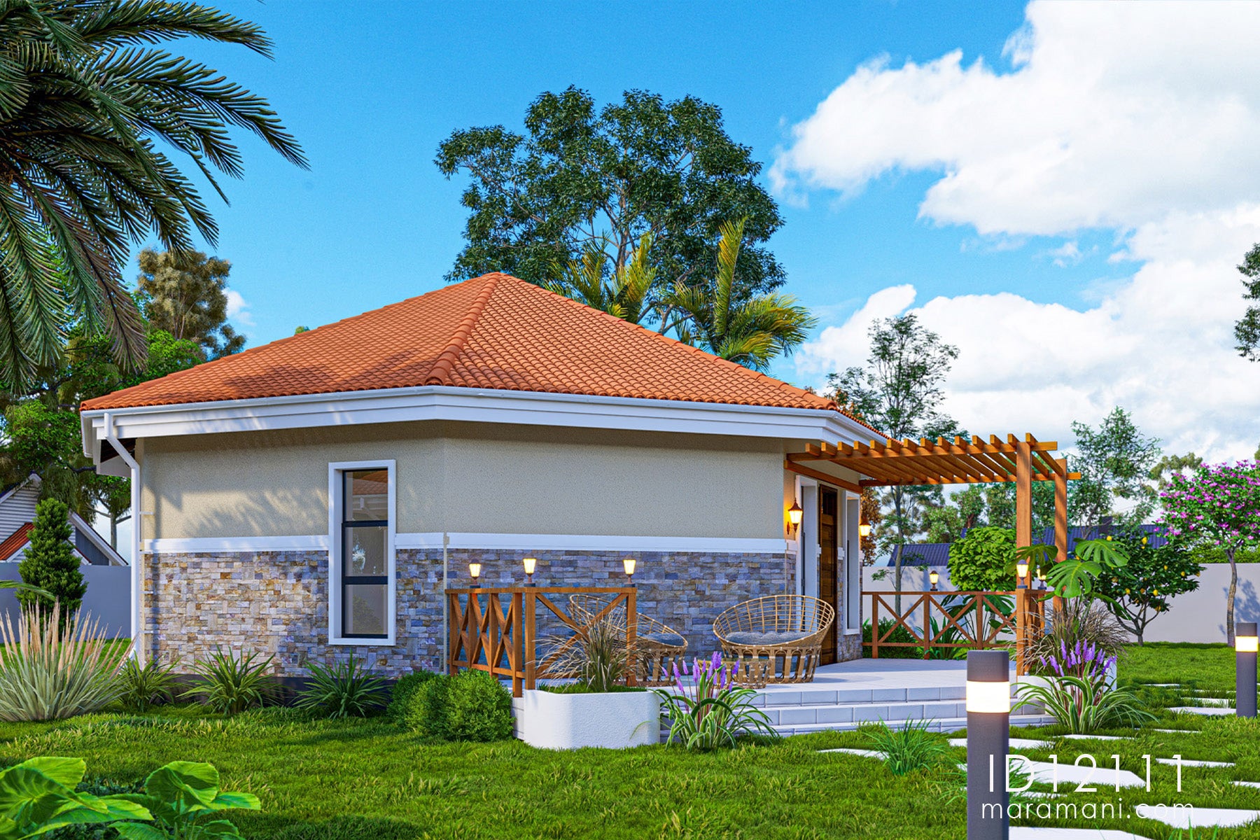 2 Room 1 Bath house plan - ID 12111