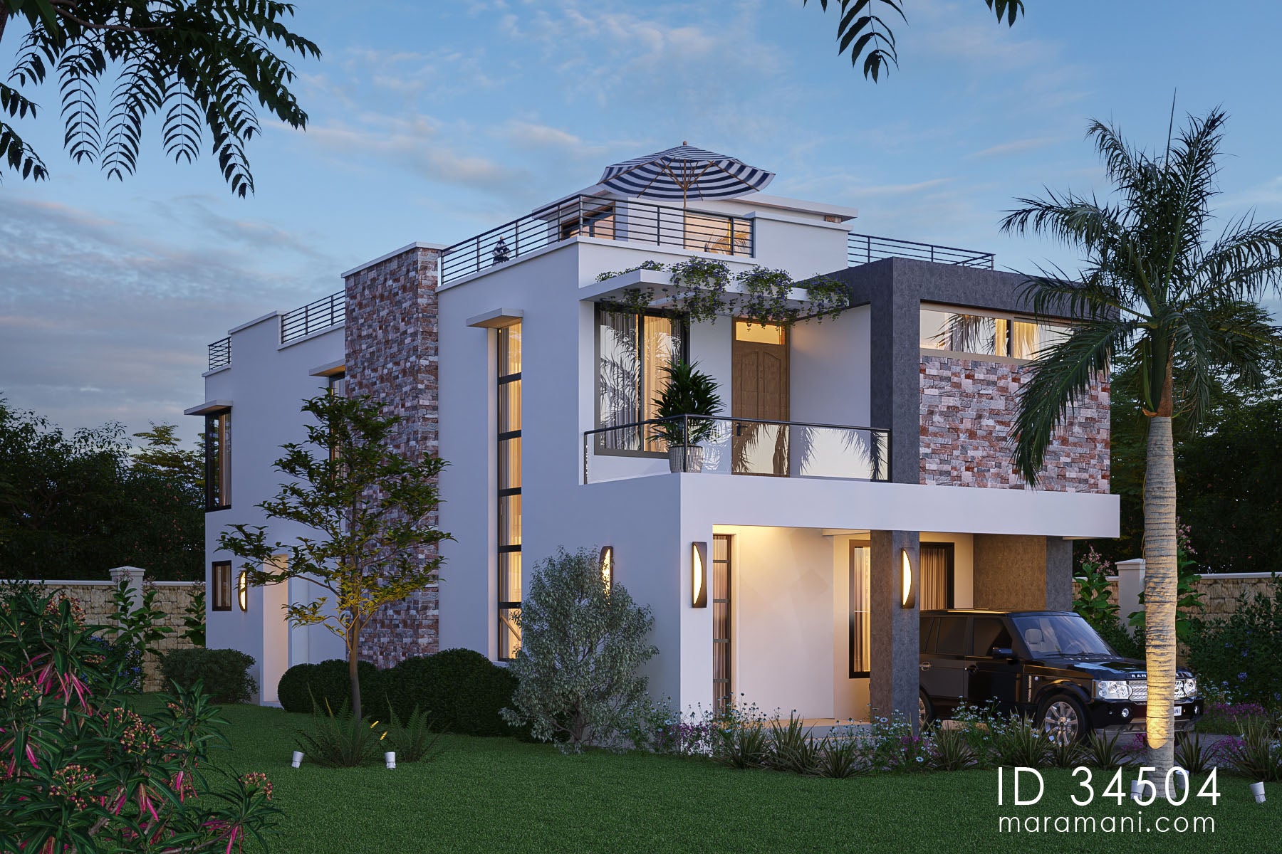 3-Storey 4-Bedroom House Plan - ID 34504