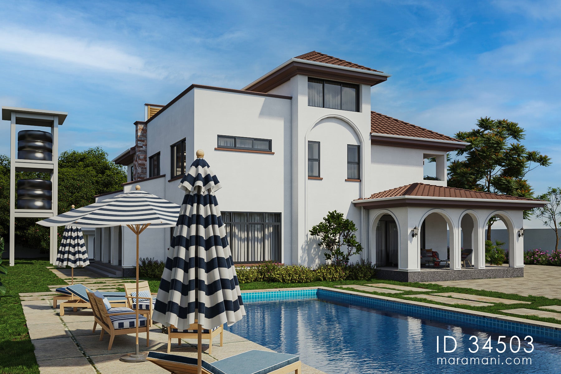 4 Bedroom modern house design - ID 34503