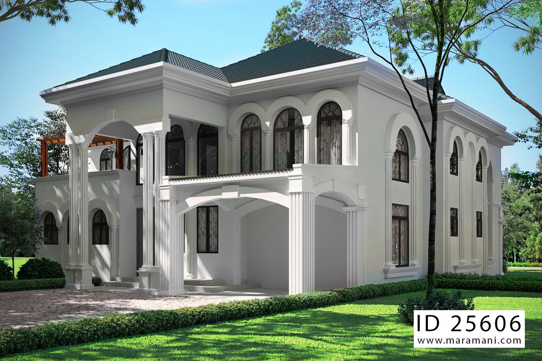 5 en-suite rooms house plan - ID 25606