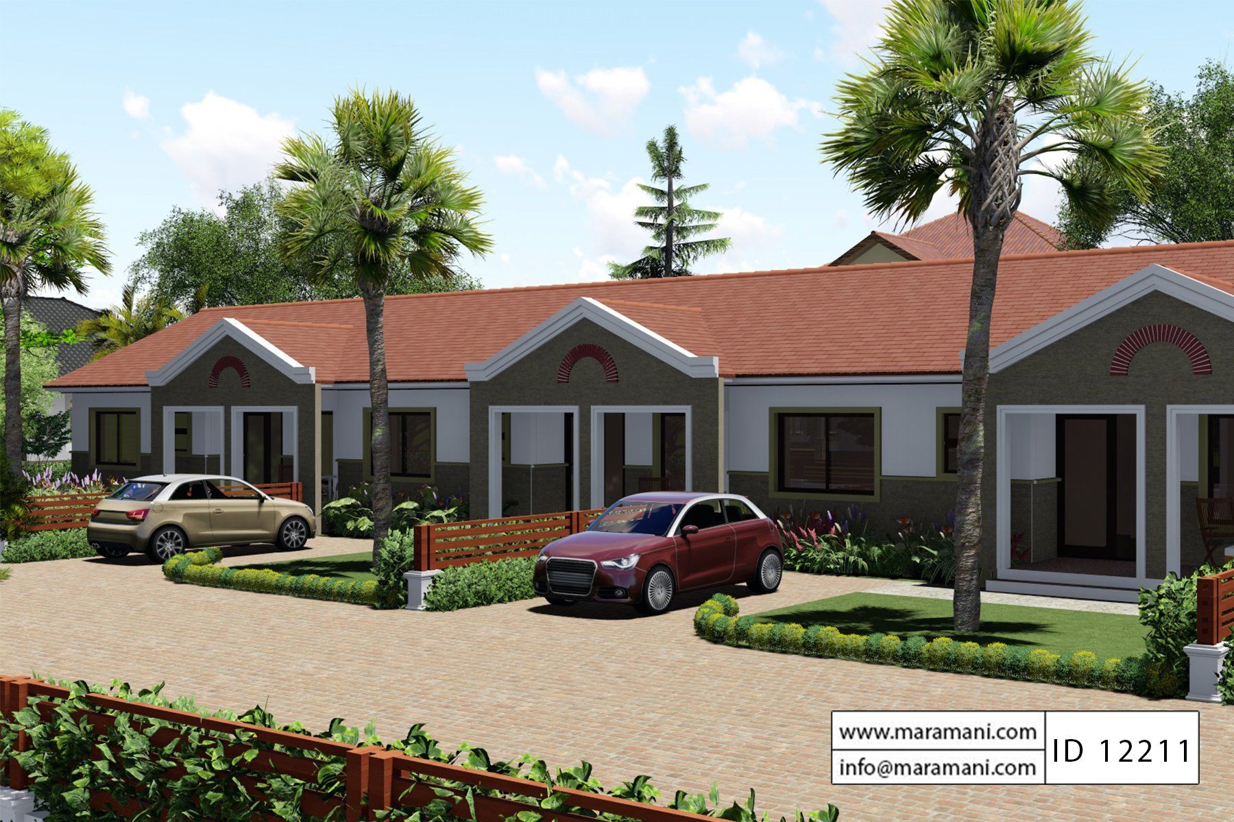 2 Bedroom Row House Plan - ID 12211