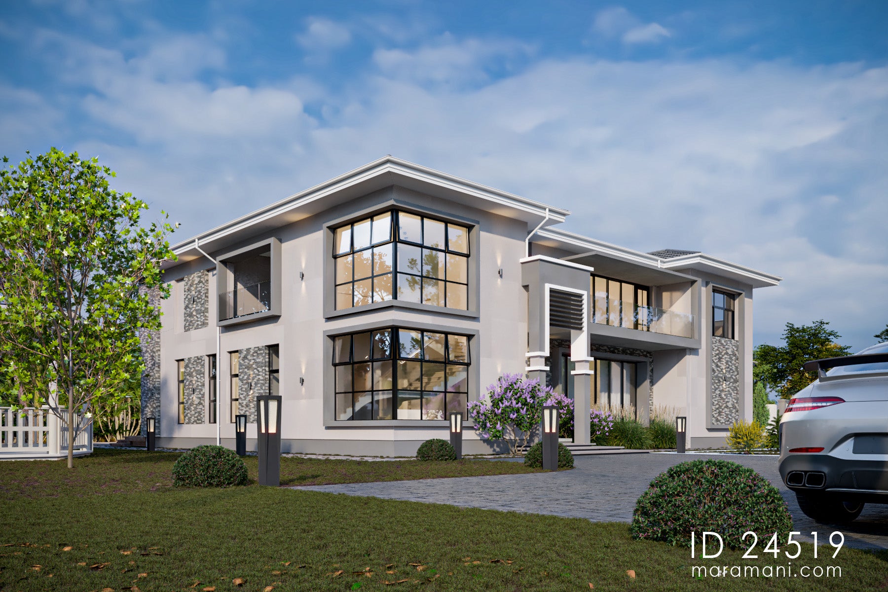 Contemporary 4-bedroom house plan - ID 24519