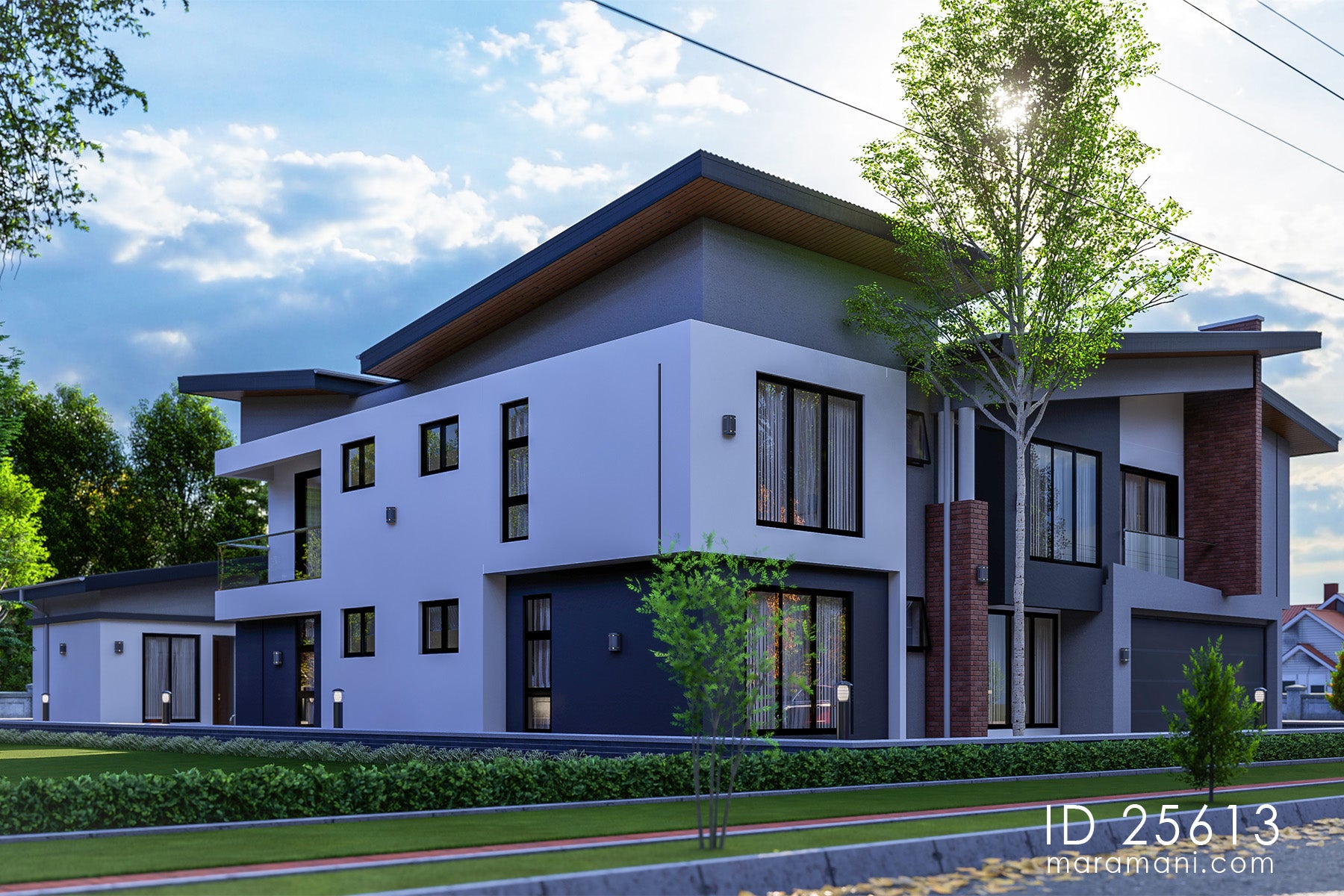 Contemporary 5-Bedroom house plan - ID 25613