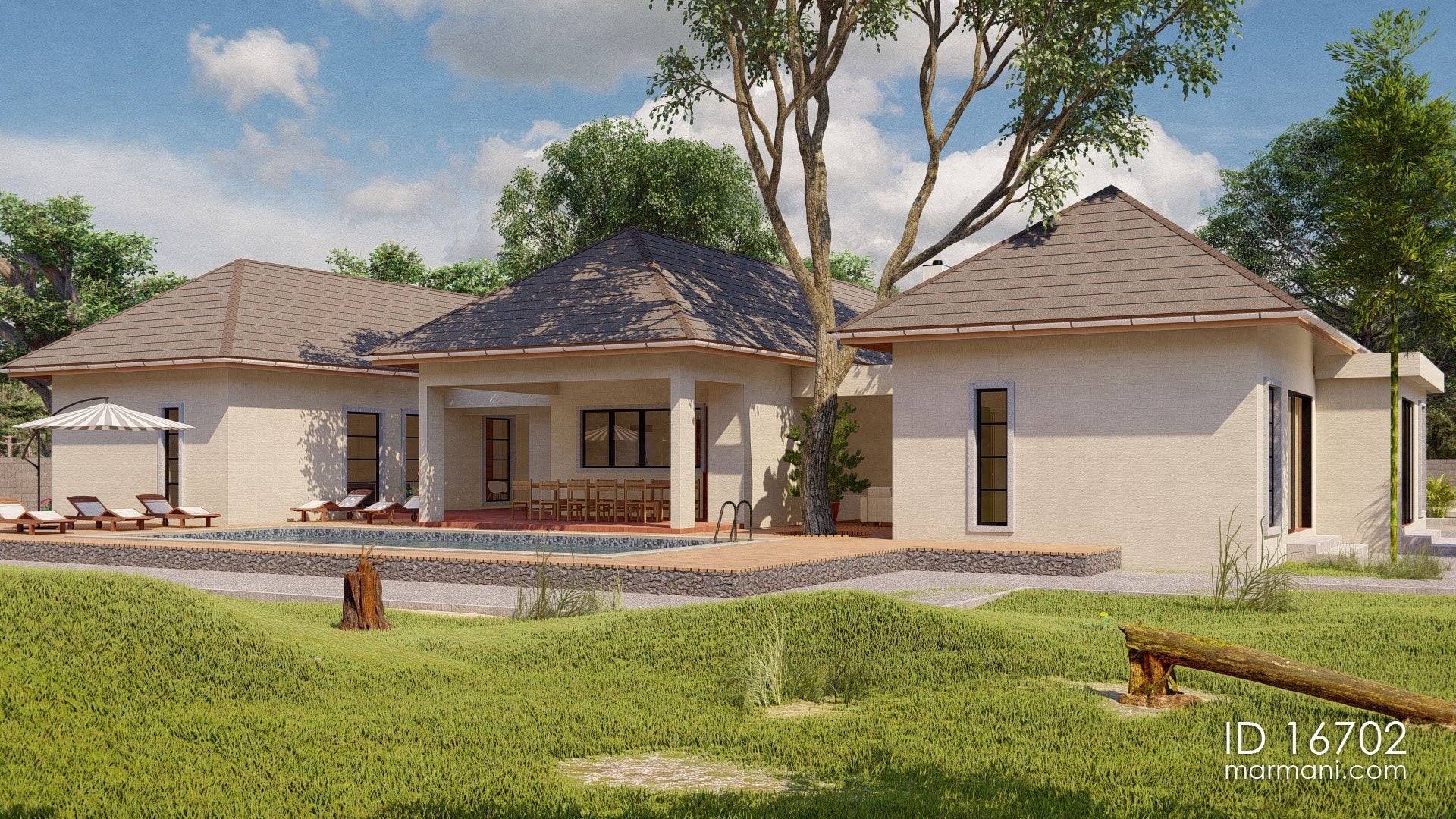 Contemporary 6 bedrooms house - ID 16702