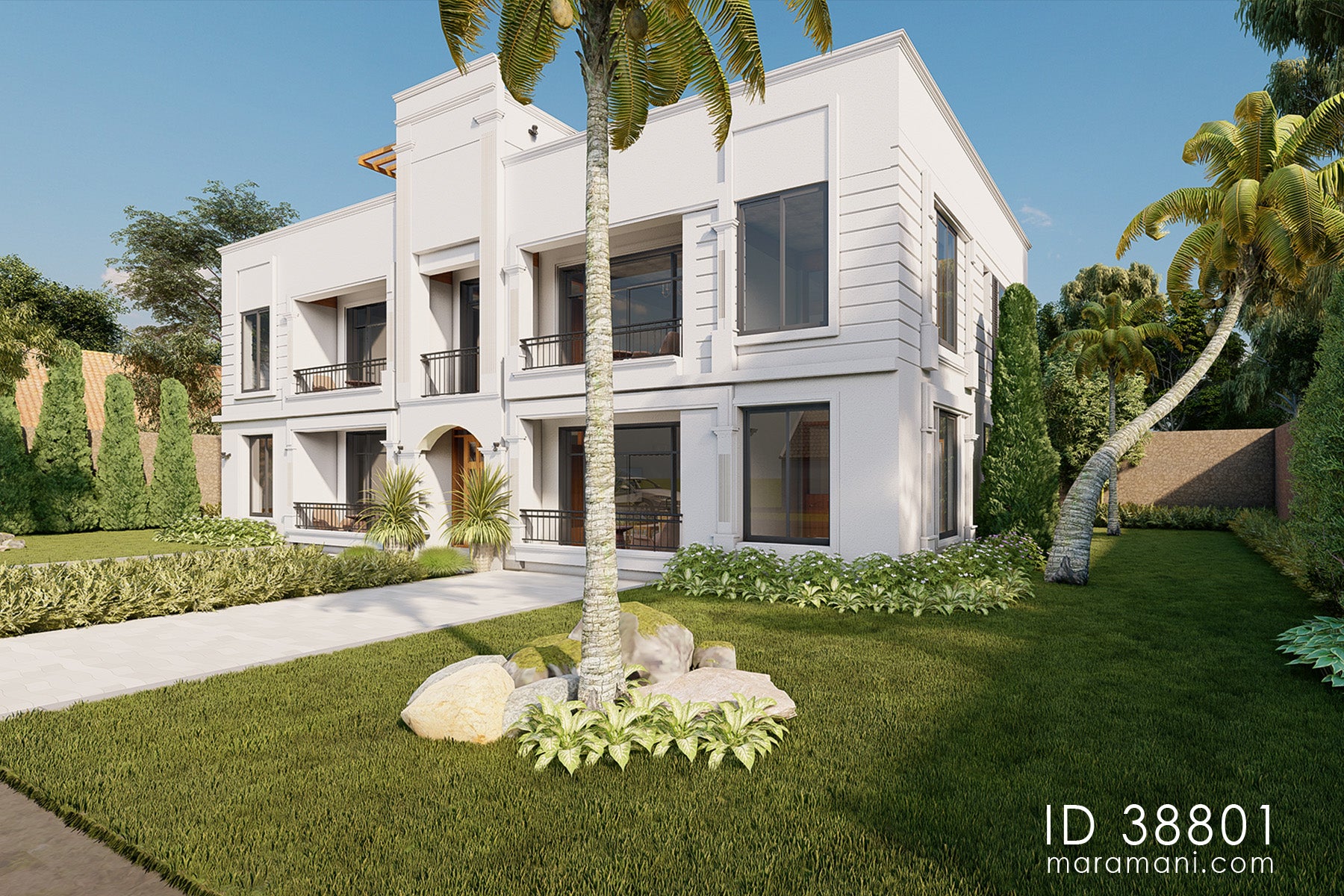 Fourplex 2-Bedroom apartment House Plan - ID 38801