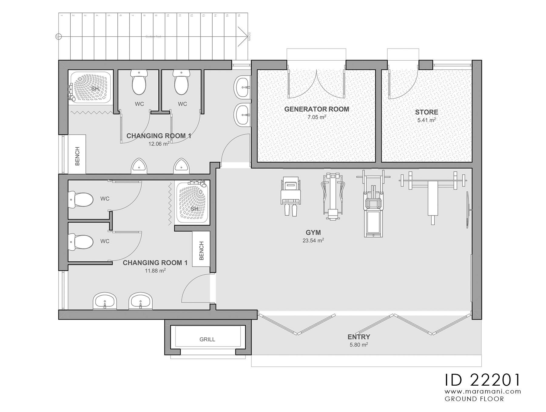 Pool house and gym - ID 22201