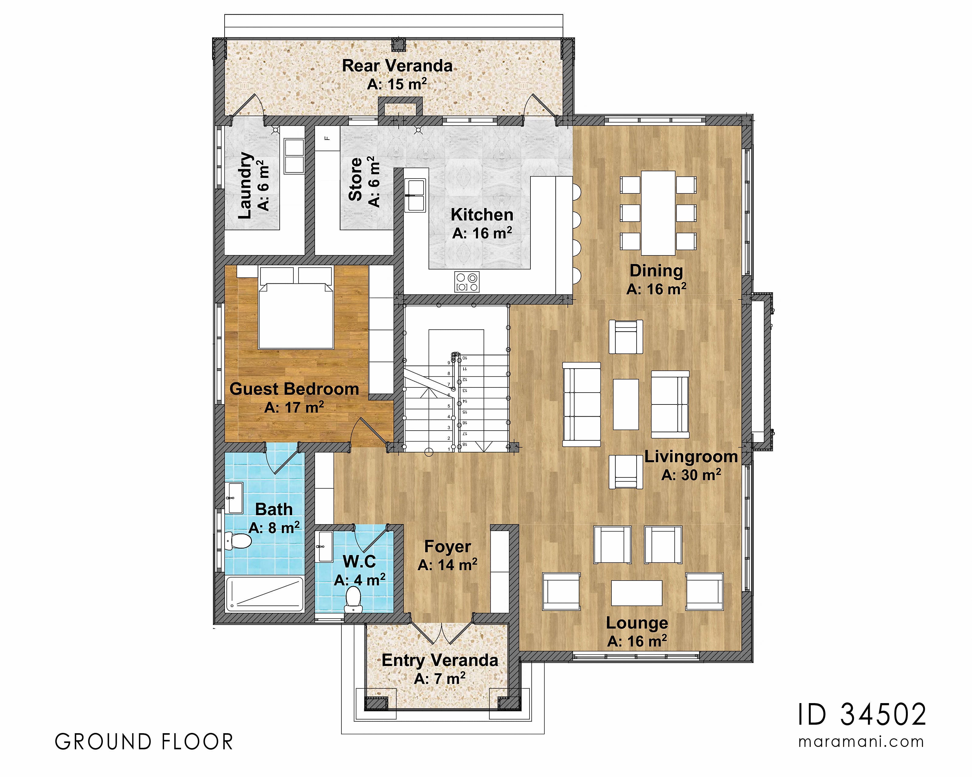 Modern 4 Bedroom House - ID 34502