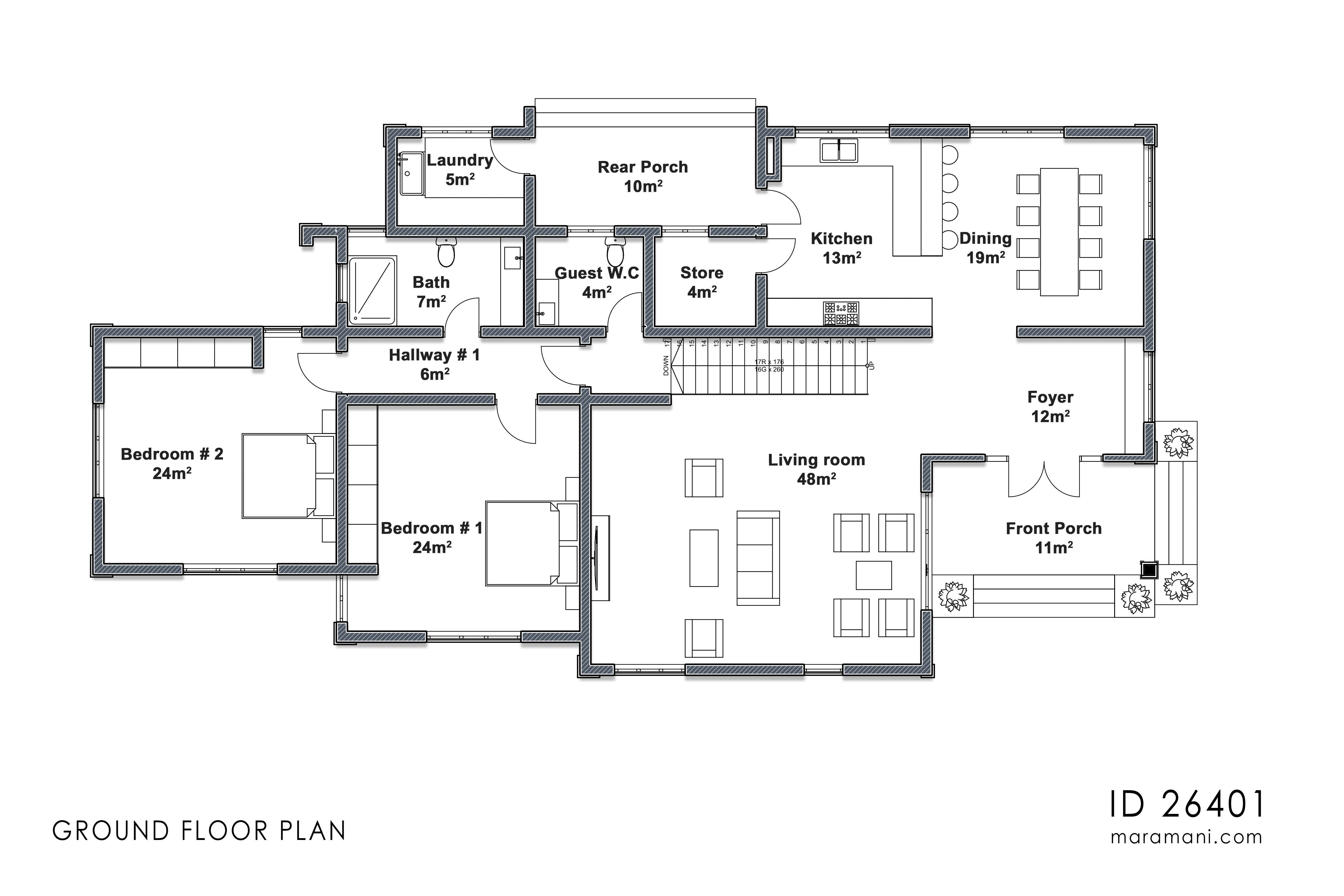 6 Bedroom house plan - ID 26401