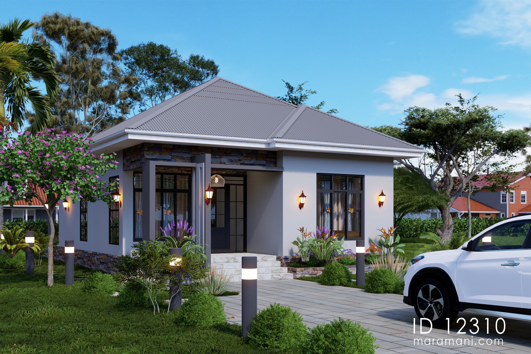 Charming 2-Bedroom Single-Story House Plan – ID 12310