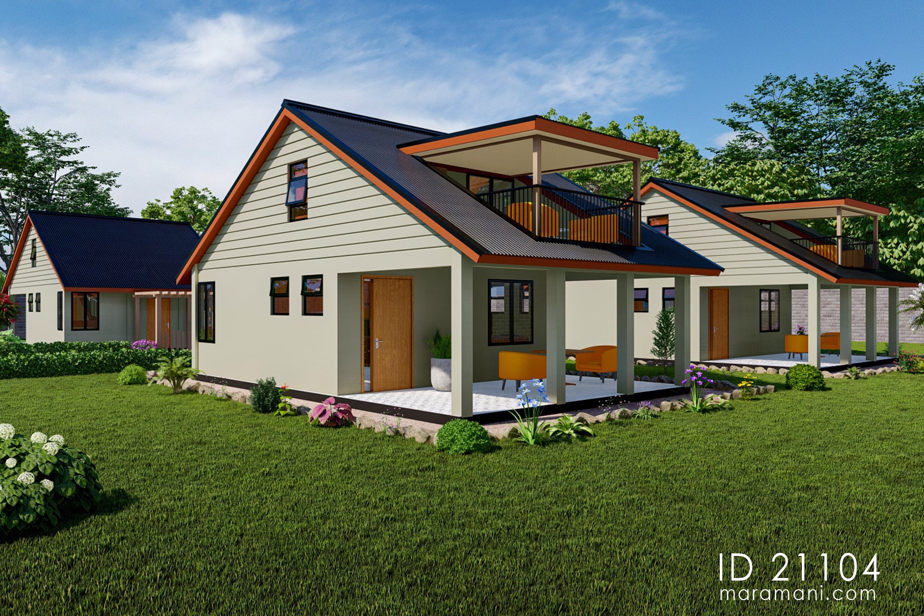Cozy 1-Bedroom, 2-Story House Plan - ID 21104