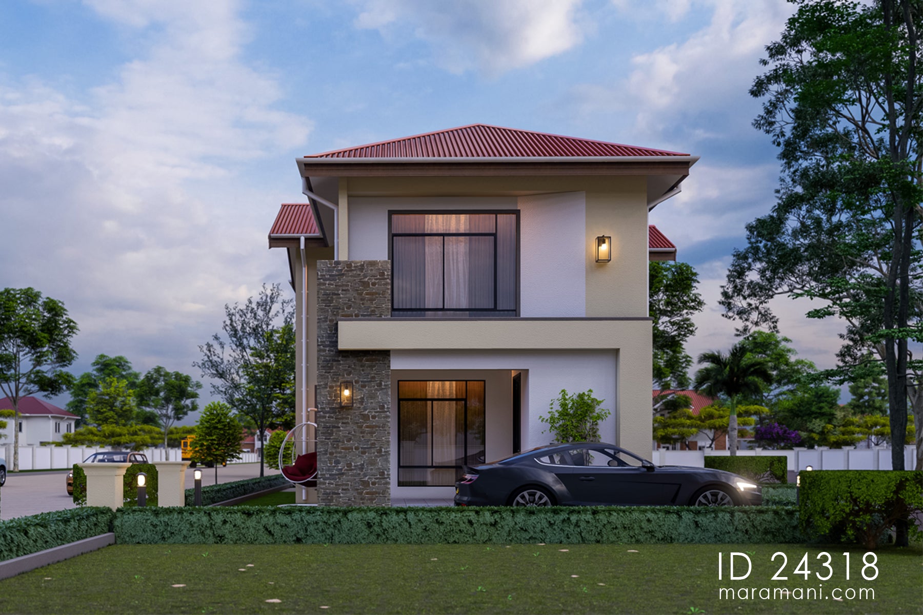 4 Bedroom, 2-Story Modern Family House Plan – ID 24318