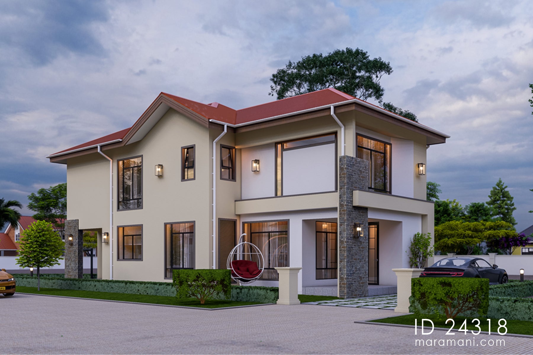 4 Bedroom, 2-Story Modern Family House Plan – ID 24318