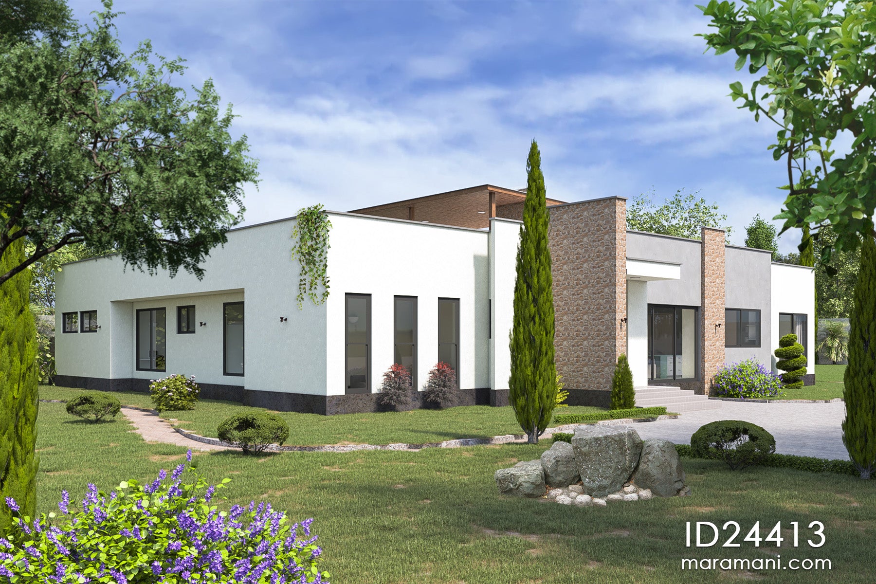 Elegant 2-Story 4 Bedrooms House Plan - ID 24413