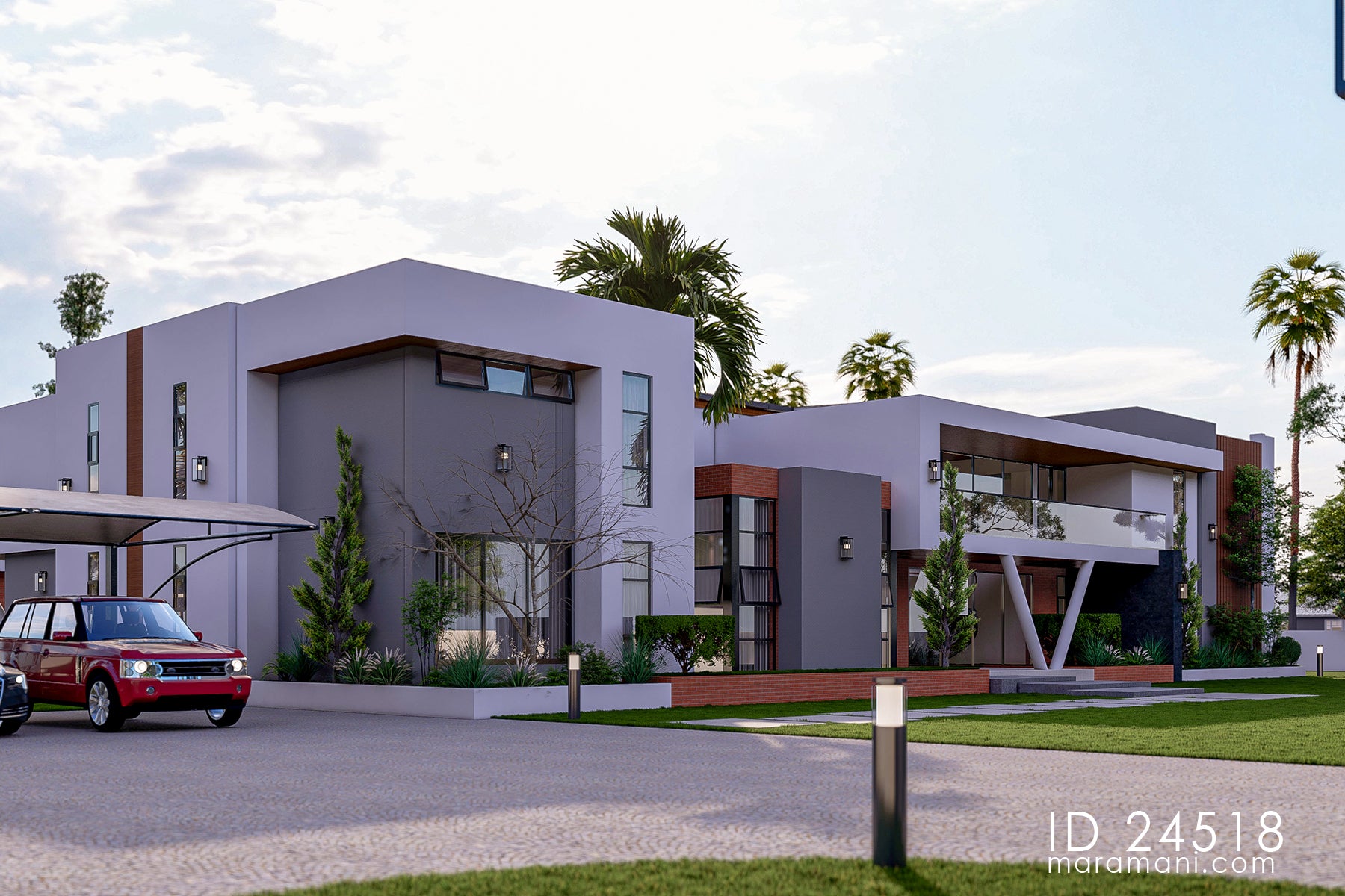 luxurious 4-bedroom with 5-bathroom house plan - ID 24518