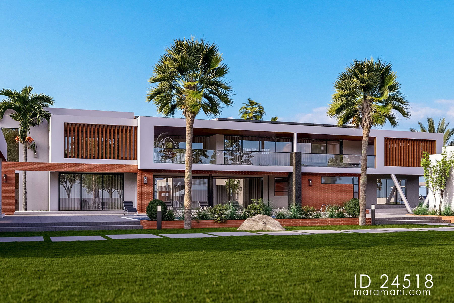 luxurious 4-bedroom with 5-bathroom house plan - ID 24518