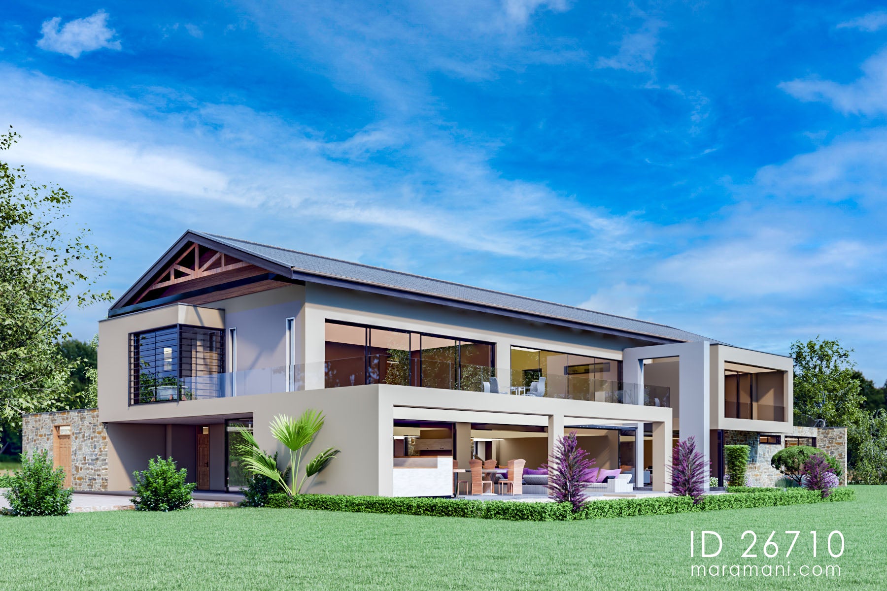 Luxurious 6-Bedrooms, 2-Story with House Plan - ID 26710