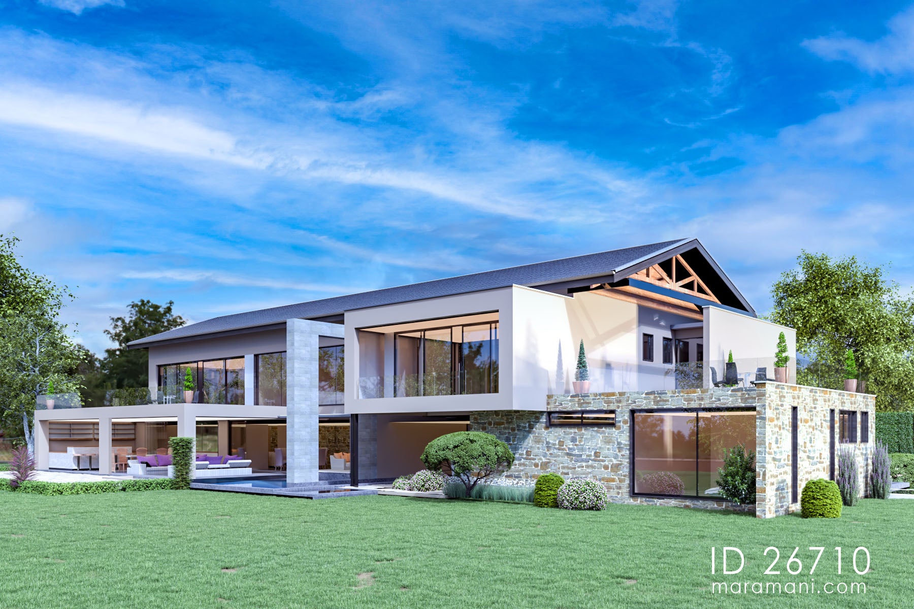 Luxurious 6-Bedrooms, 2-Story  with House Plan - ID 26710