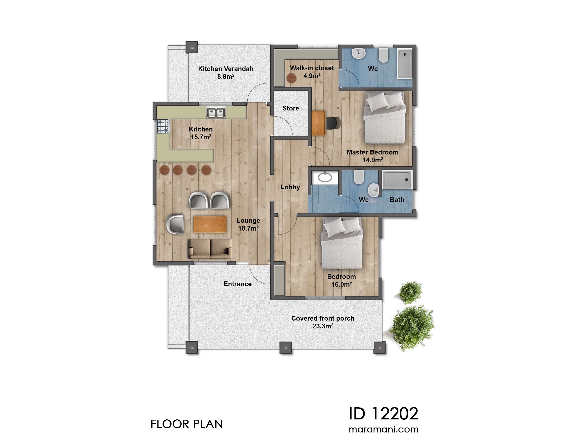 2 Bedroom House Plan - ID 12202