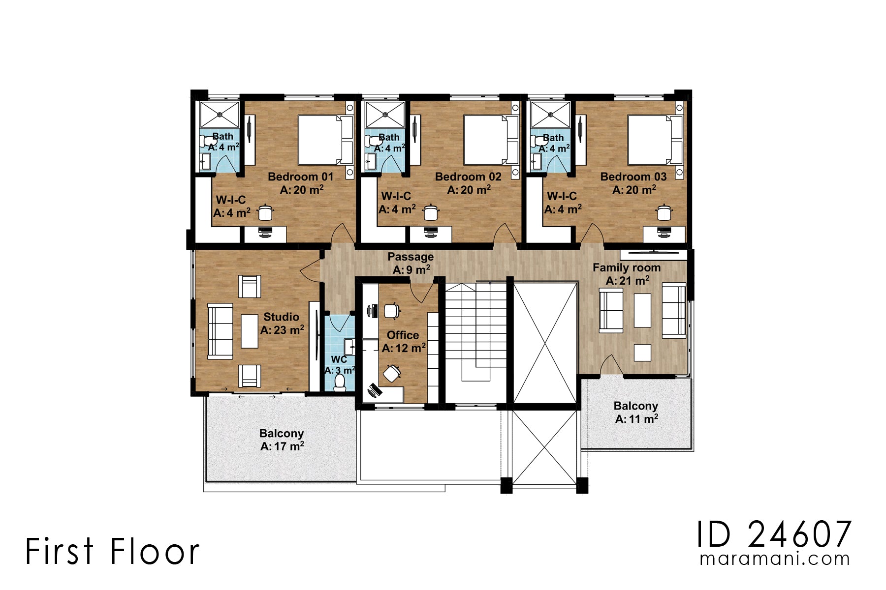 Modern 4 Bedroom Double Storey House - ID 24607
