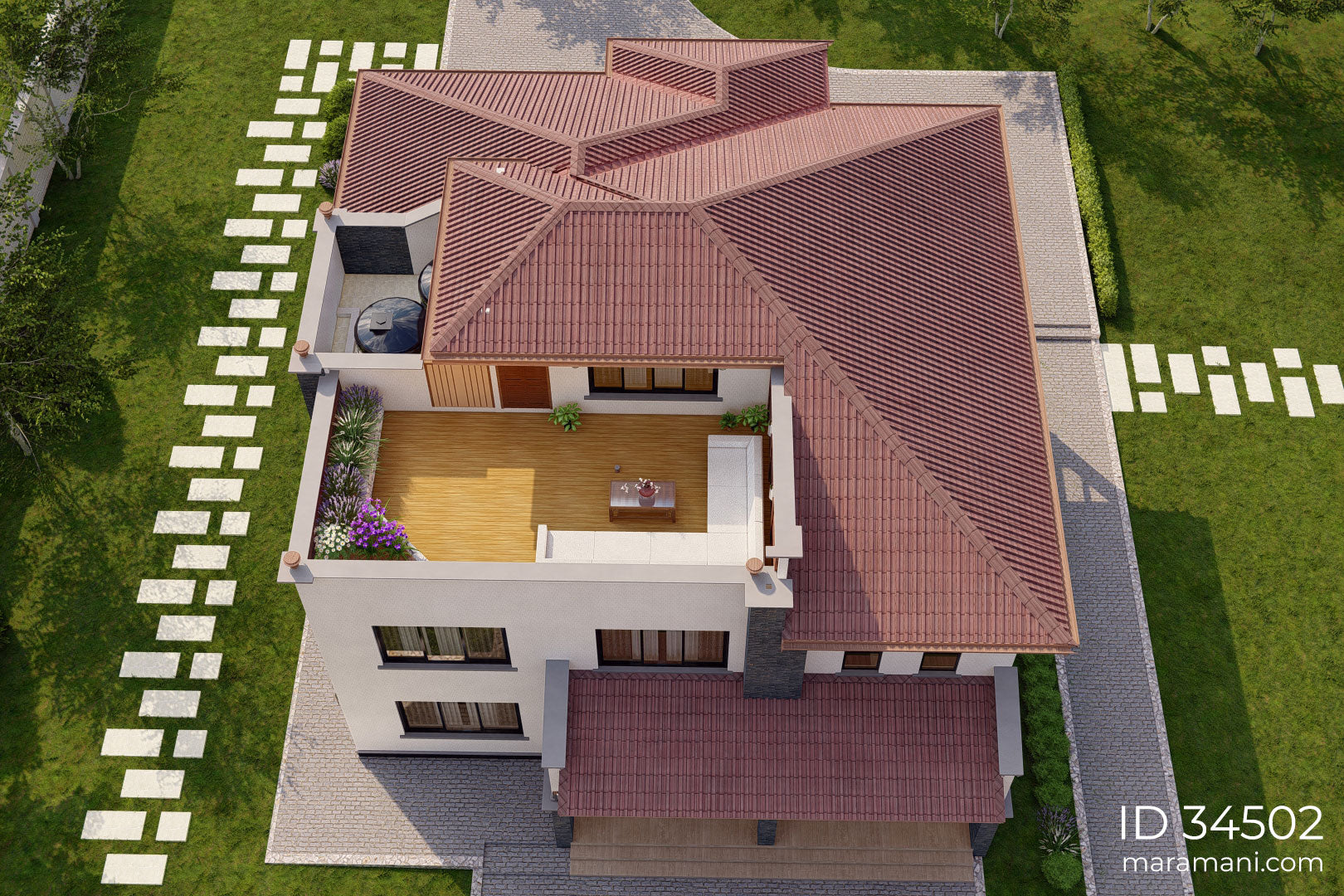 Modern 4 Bedroom House - ID 34502