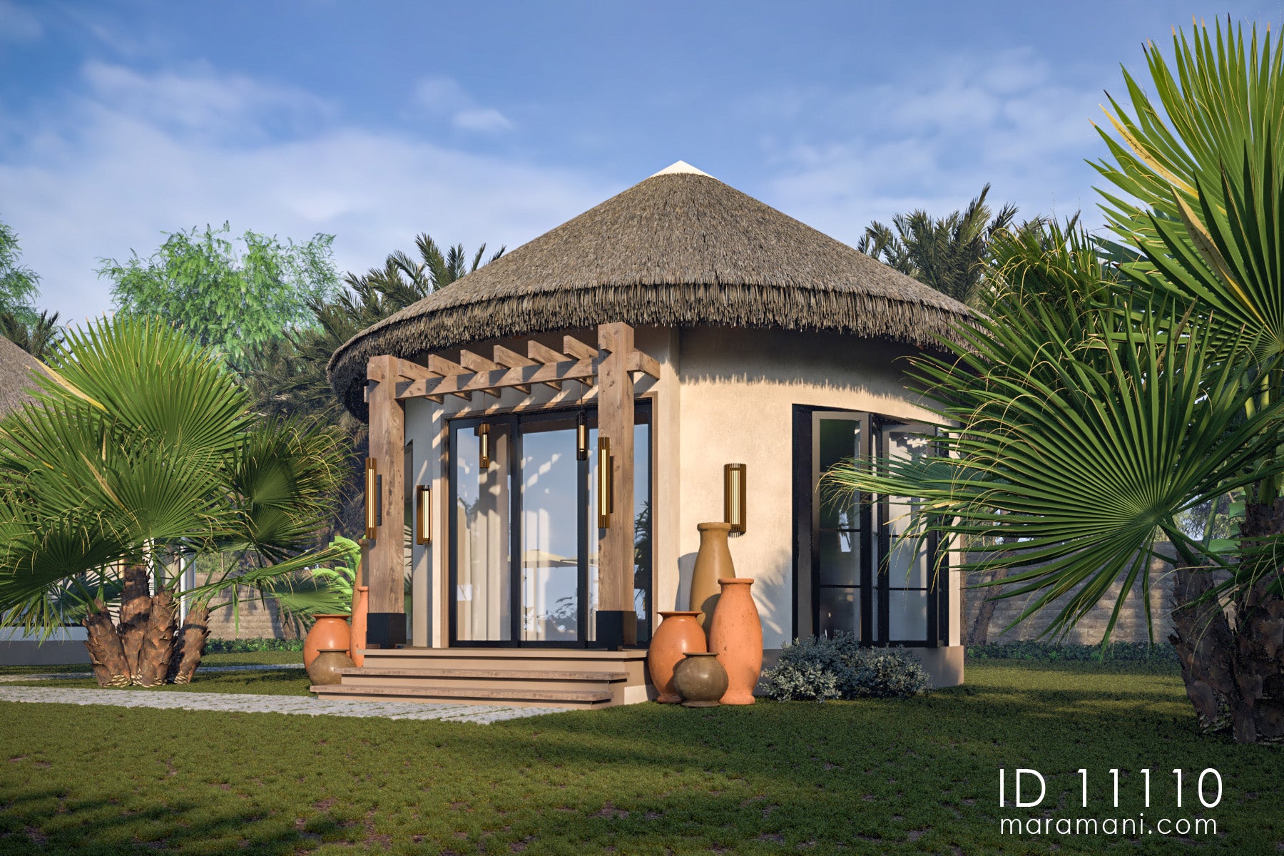 One bedroom thatch roof house - ID 11110
