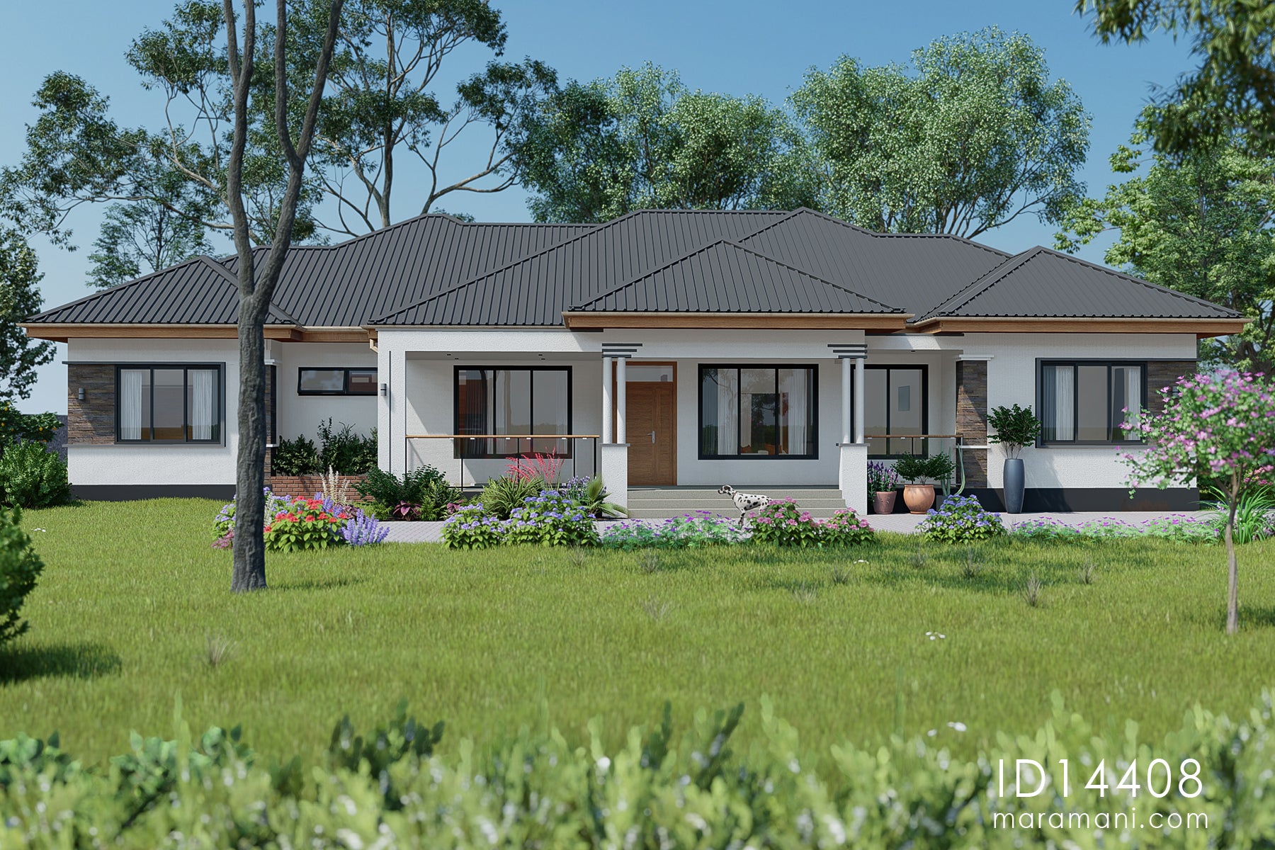 Private 4 Bedroom 4 Bath Residential House Plan - ID 14408