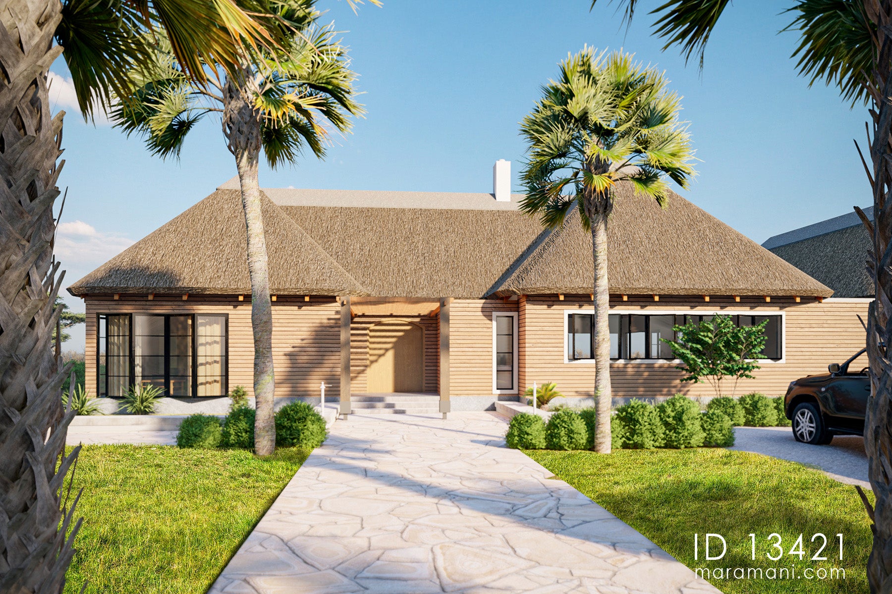 Thatch roof 3 bedroom house - ID 13421