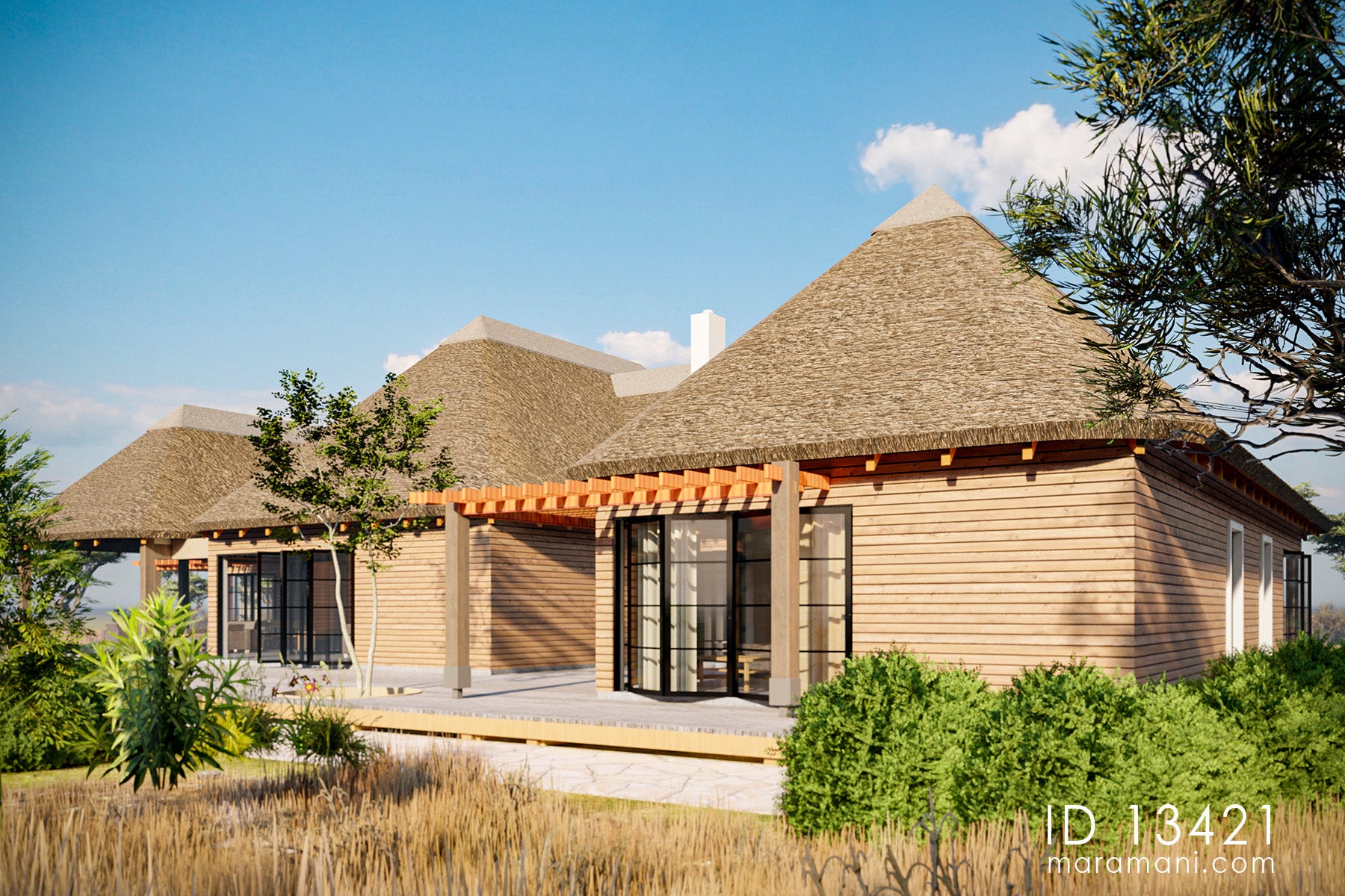 Thatch roof 3 bedroom house - ID 13421