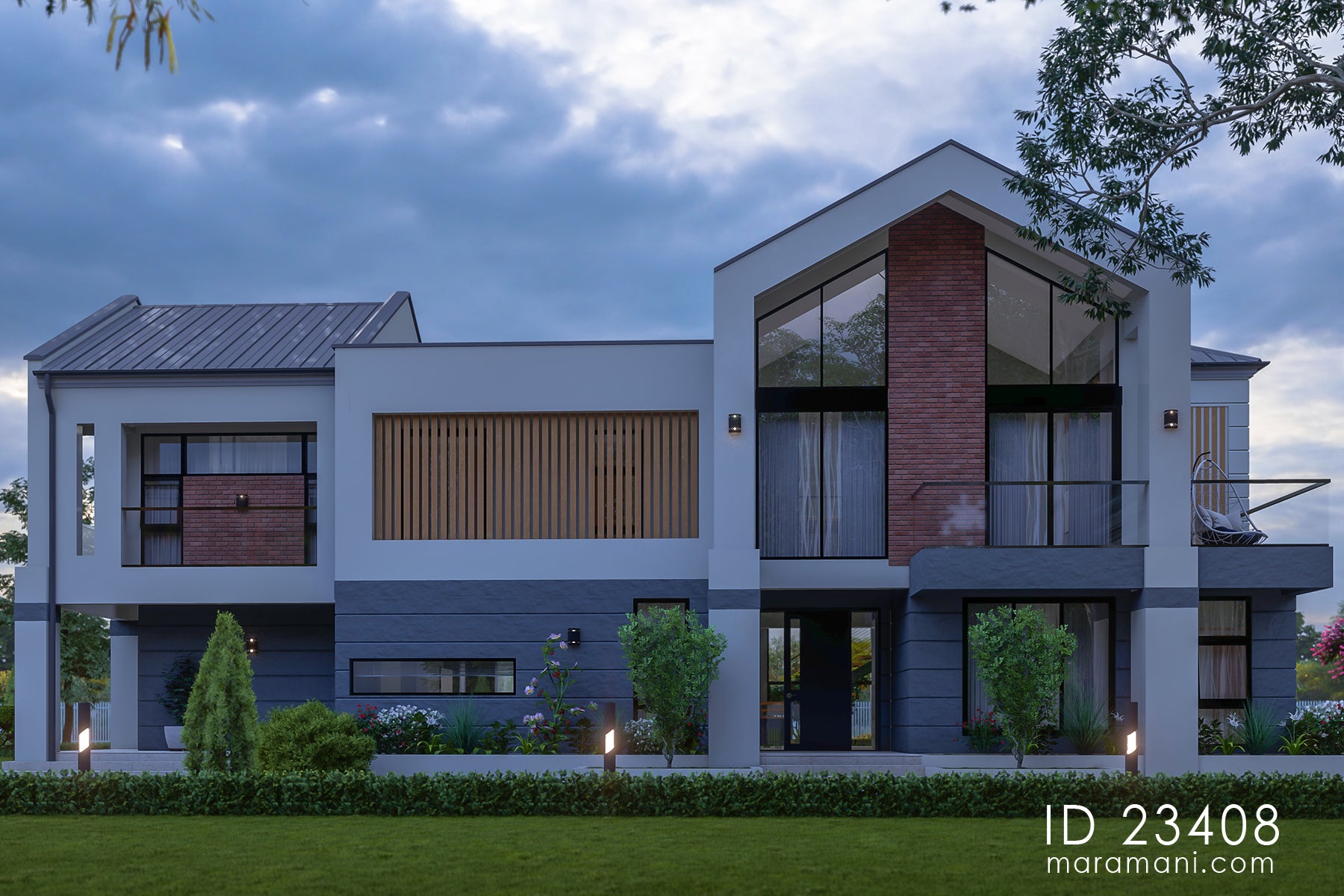 Two-storey 3 bedrooms house plan - ID 23408