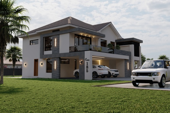 Modern 4 Bedroom Double Storey House - ID 24516