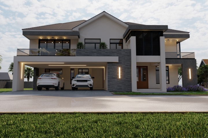 Modern 4 Bedroom Double Storey House - ID 24516