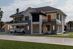 Modern 4 Bedroom Double Storey House - ID 24516