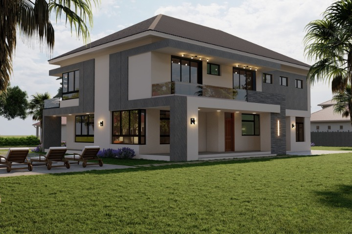 Modern 4 Bedroom Double Storey House - ID 24516
